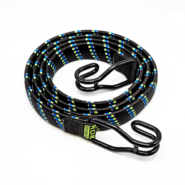 Rok Straps Rok all purpose heavy duty stretch strap 900mm black/blue/green/reflective [90025-r]